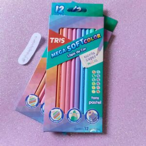 LÁPIS DE COR TONS PASTEL 12 CORES