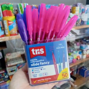 CANETA ESFEROGRÁFICA SLIDE FANCY - COM CHEIRINHO